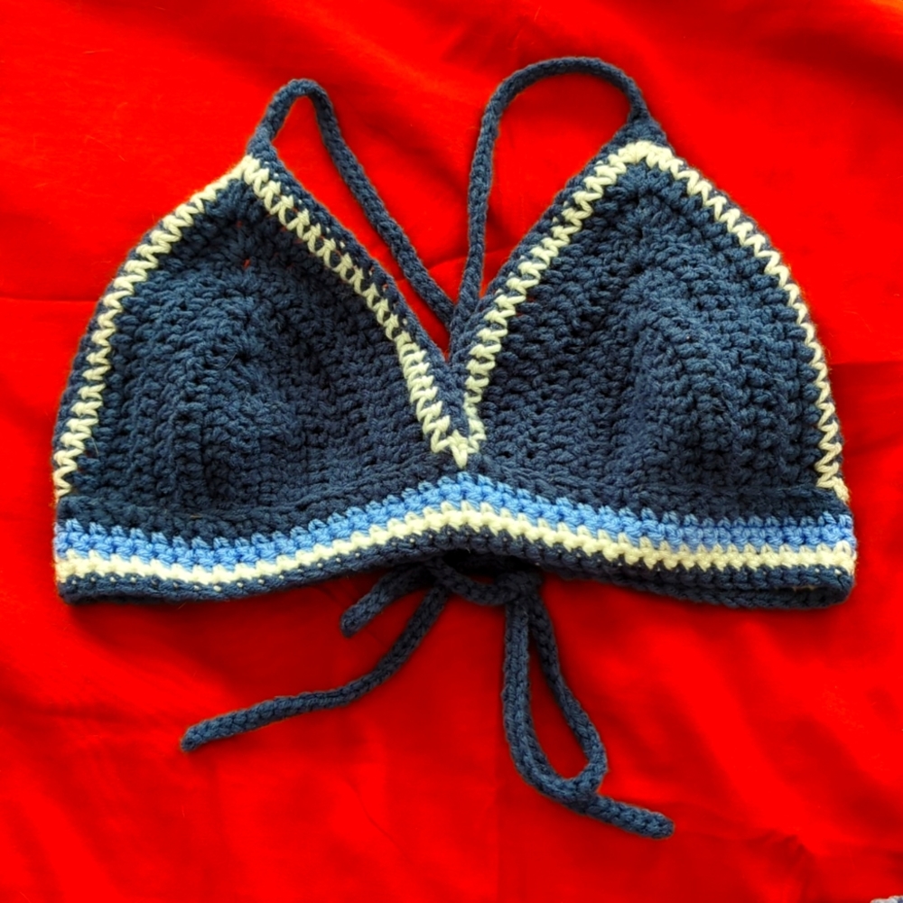 Handmade Crochet Bikini Top, Adjustable